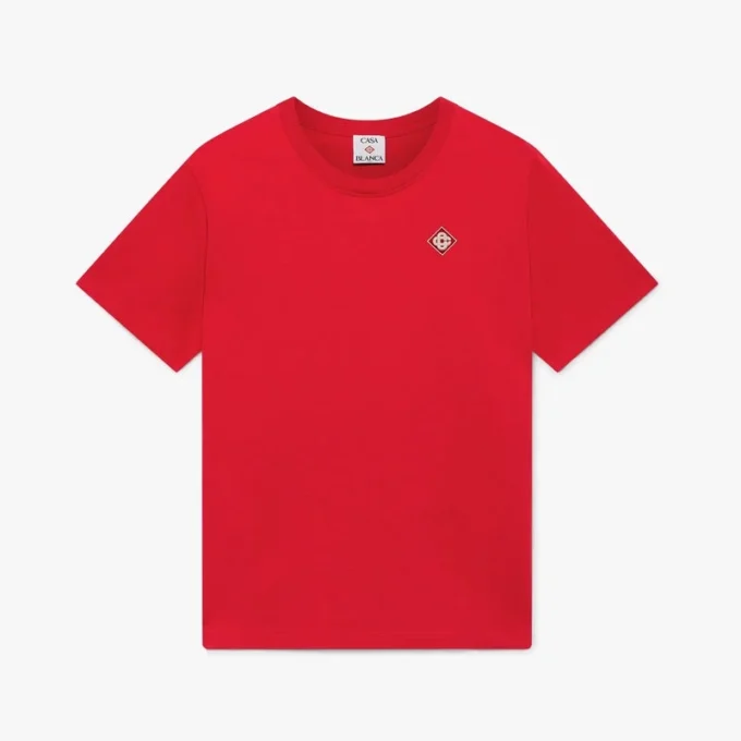 T-shirt met korte mouwen en rood diamantlogo