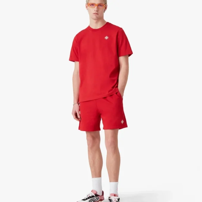 T-shirt met korte mouwen en rood diamantlogo