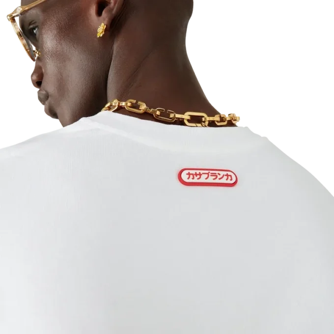 T-shirt met logo-patch, oversized, korte mouwen