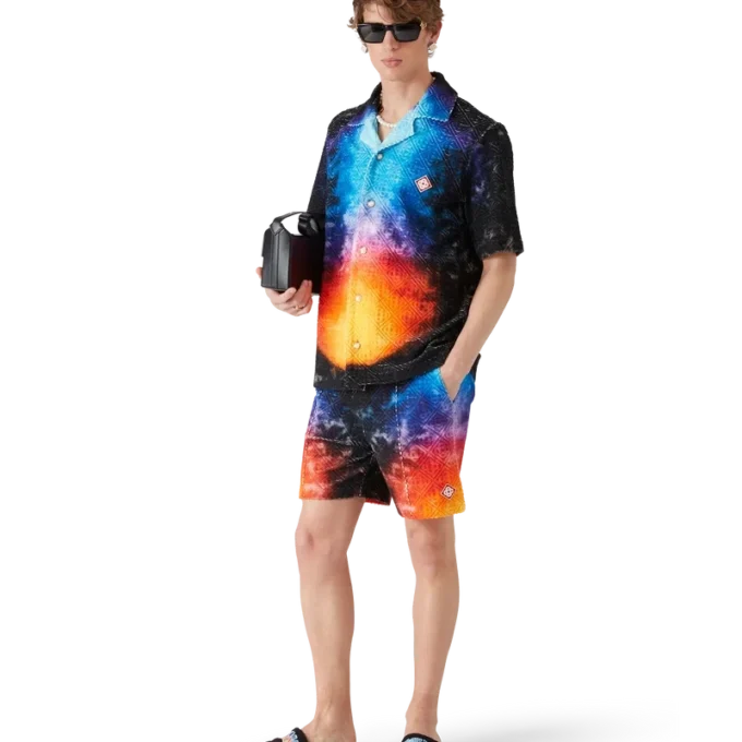 T-shirt van badstof met kleurverloop