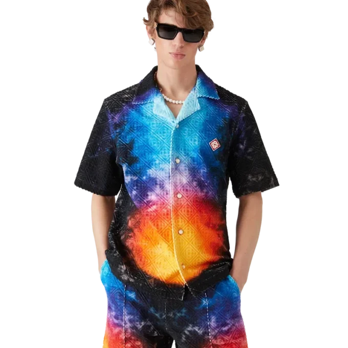 T-shirt van badstof met kleurverloop