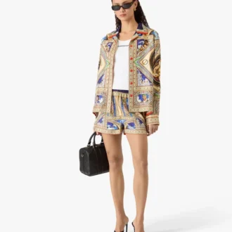 Take Me to Church zijden overhemd met Cubaanse kraag en lange mouwen