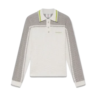 Tennis Bouclé poloshirt met lange mouwen