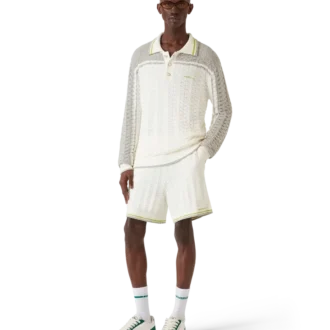 Tennis Bouclé poloshirt met lange mouwen