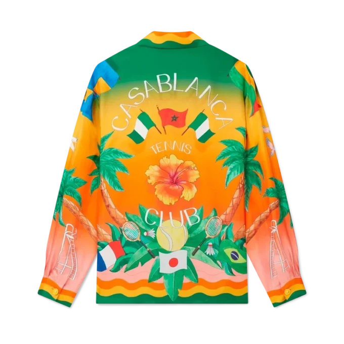 Tennis Club En Fleur zijden overhemd