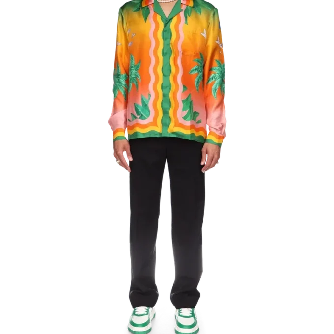 Tennis Club En Fleur zijden overhemd