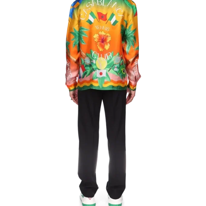 Tennis Club En Fleur zijden overhemd