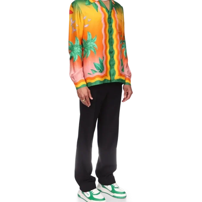 Tennis Club En Fleur zijden overhemd