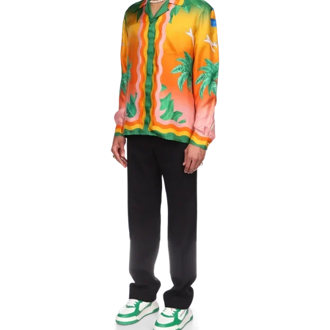 Tennis Club En Fleur zijden overhemd