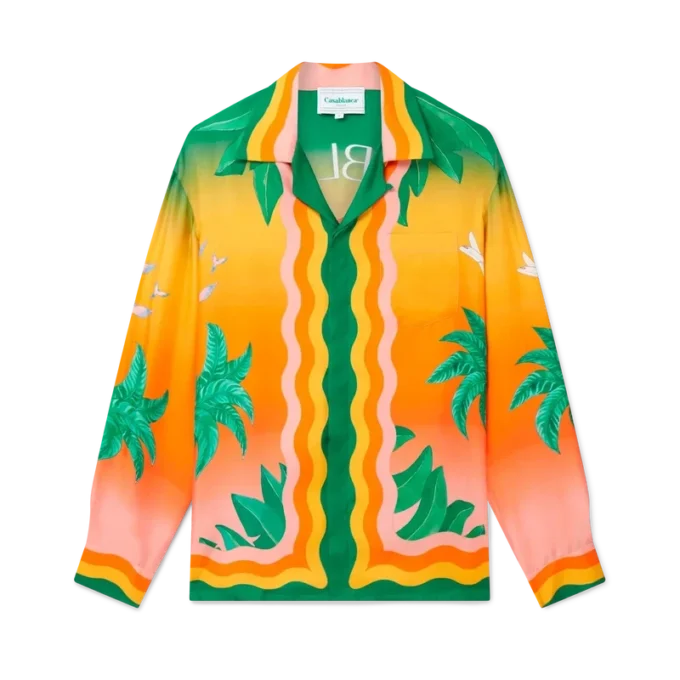 Tennis Club En Fleur zijden overhemd