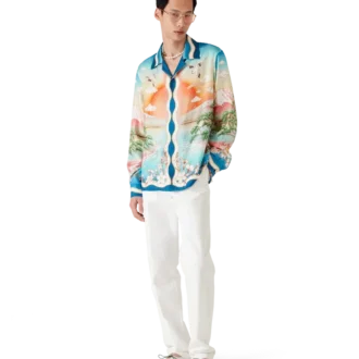 Tennis Club zijden overhemd met lange mouwen