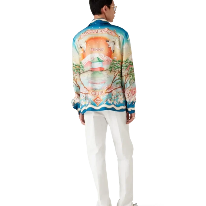 Tennis Club zijden overhemd met lange mouwen Tennis Club zijden overhemd met lange mouwen