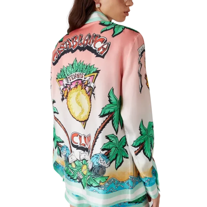 Tennis Club zijden overhemd met lange mouwen Tennis Club zijden overhemd met lange mouwen