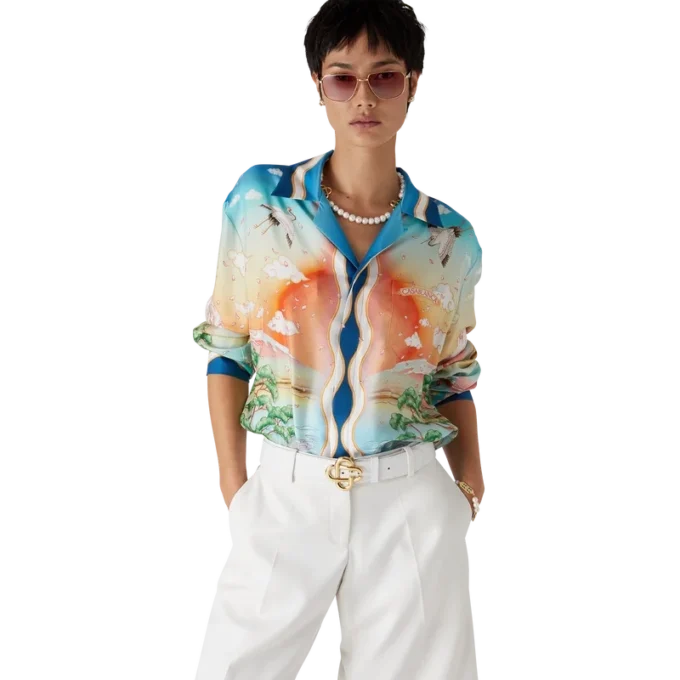 Tennis Club zijden overhemd met lange mouwen Tennis Club zijden overhemd met lange mouwen