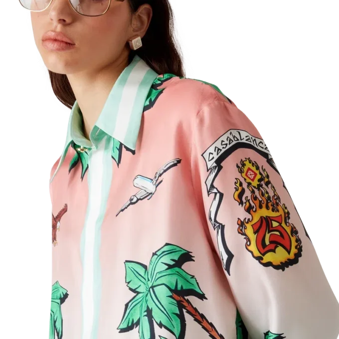 Tennis Club zijden overhemd met lange mouwen Tennis Club zijden overhemd met lange mouwen