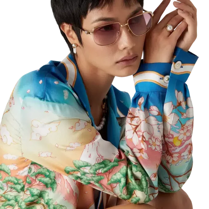 Tennis Club zijden overhemd met lange mouwen Tennis Club zijden overhemd met lange mouwen