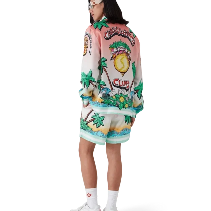 Tennis Club zijden overhemd met lange mouwen Tennis Club zijden overhemd met lange mouwen