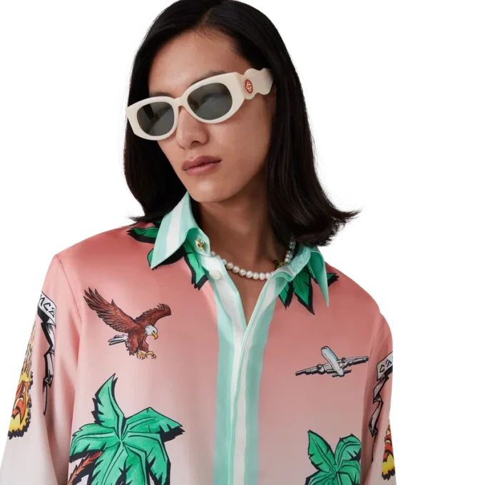 Tennis Club zijden overhemd met lange mouwen Tennis Club zijden overhemd met lange mouwen