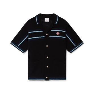 Tennis katoen gehaakt overhemd met korte mouwen