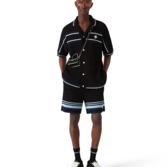 Tennis katoen gehaakt overhemd met korte mouwen