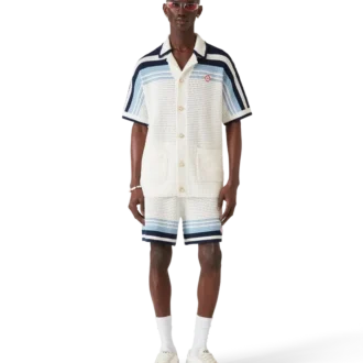 Tennis katoen gehaakt overhemd met korte mouwen