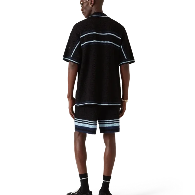 Tennis katoen gehaakt overhemd met korte mouwen Tennis katoen gehaakt overhemd met korte mouwen