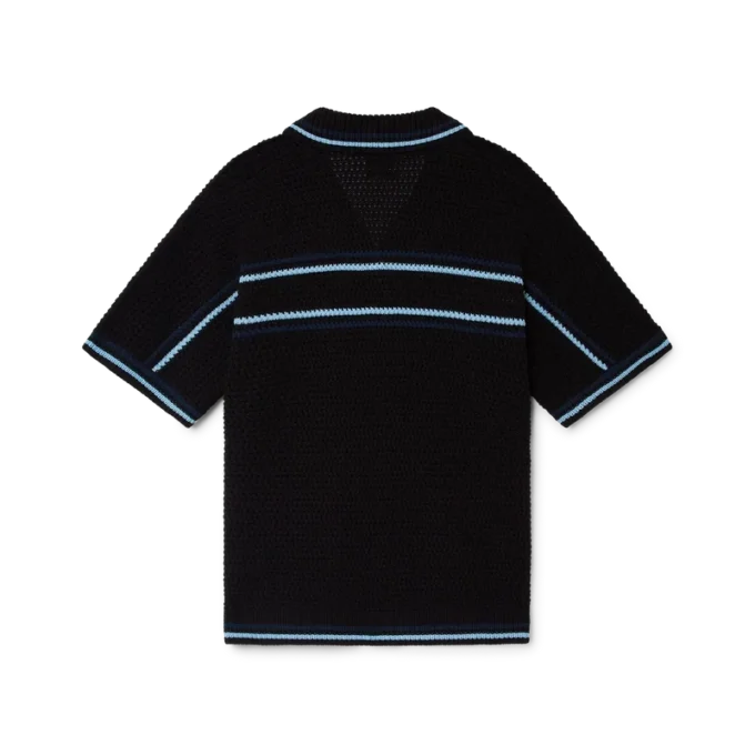 Tennis katoen gehaakt overhemd met korte mouwen Tennis katoen gehaakt overhemd met korte mouwen