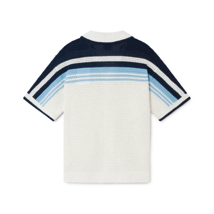 Tennis katoen gehaakt overhemd met korte mouwen Tennis katoen gehaakt overhemd met korte mouwen