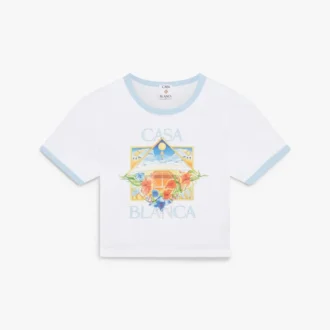 Tennis Landscape Ringer T-shirt met korte mouwen