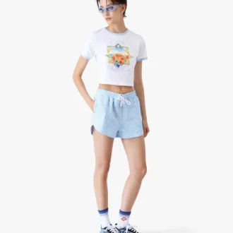 Tennis Landscape Ringer T-shirt met korte mouwen