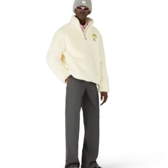 Tennis Mascot jasje met kwartritssluiting en imitatiebont