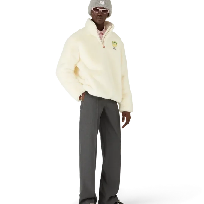 Tennis Mascot jasje met kwartritssluiting en imitatiebont Tennis Mascot jasje met kwartritssluiting en imitatiebont