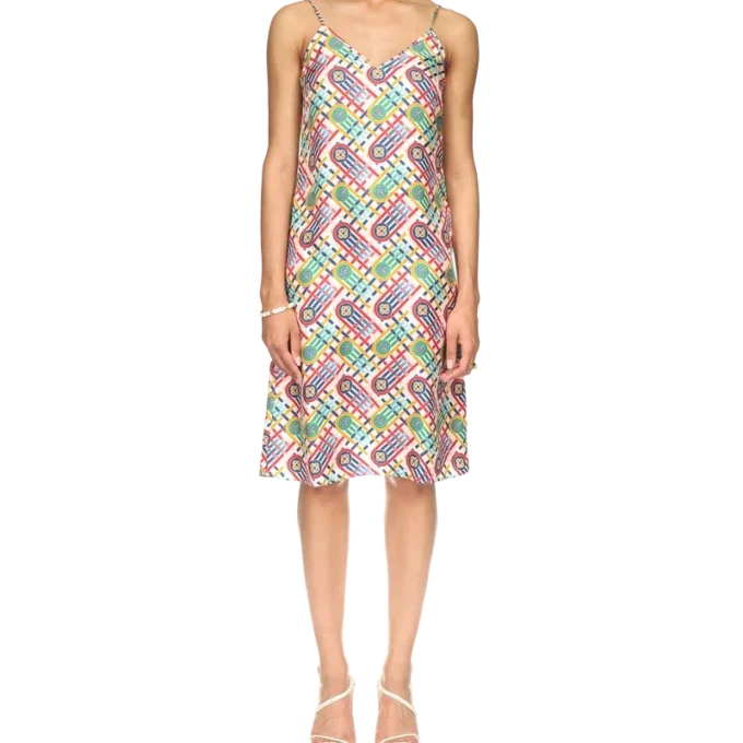 Tennis Monogram zijden slipjurk