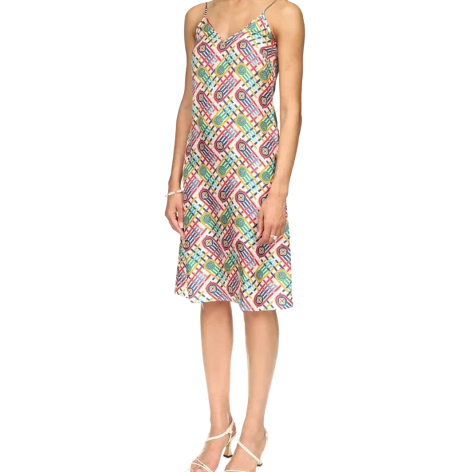 Tennis Monogram zijden slipjurk