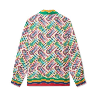 Tennis-zijden overhemd met monogram