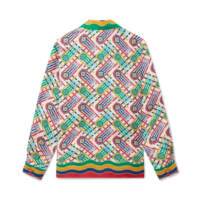 Tennis-zijden overhemd met monogram