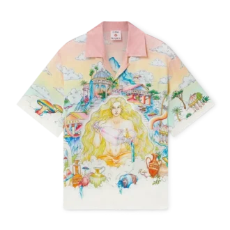 The Road to Knowledge zijden overhemd met korte mouwen