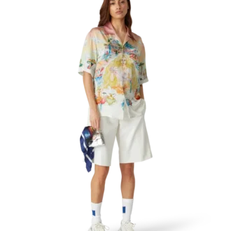 The Road to Knowledge zijden overhemd met korte mouwen