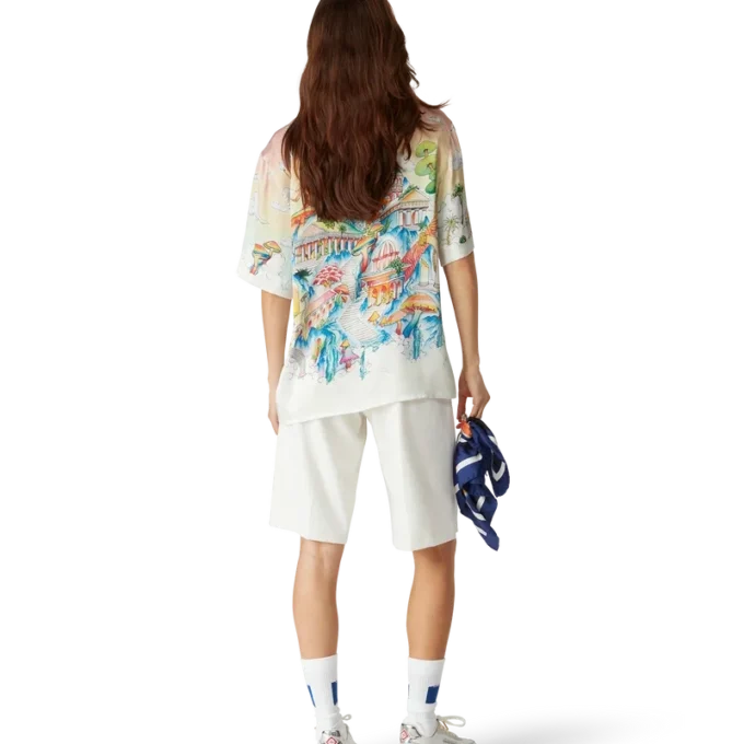 The Road to Knowledge zijden overhemd met korte mouwen