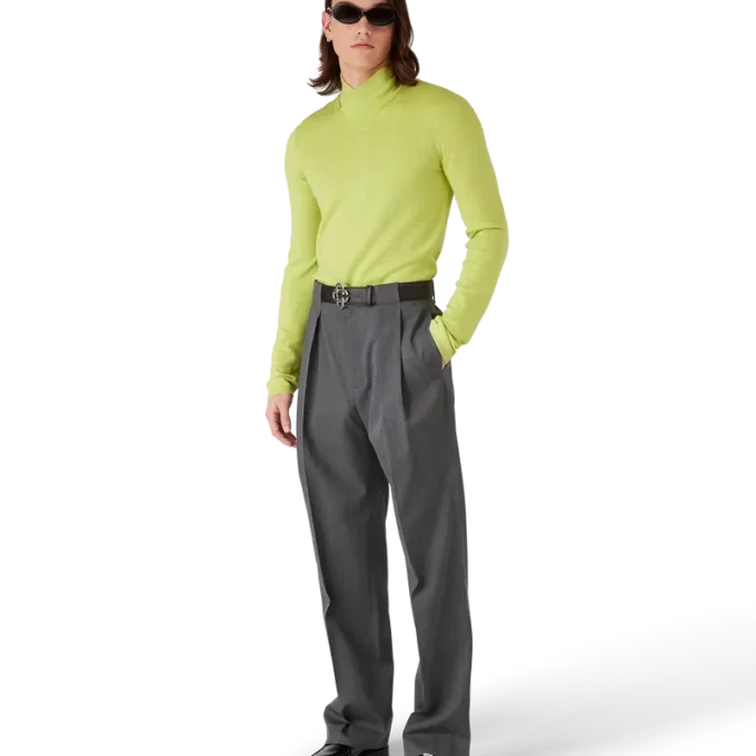 Top met col van merinowol Top met col van merinowol