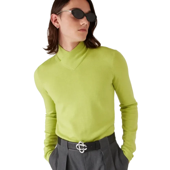 Top met col van merinowol Top met col van merinowol