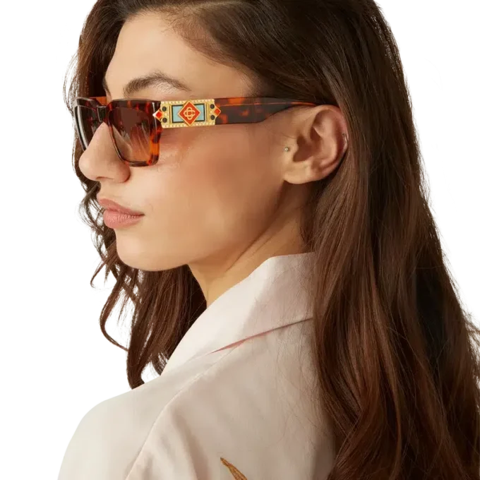 Tortoiseshell de Square Metope zonnebril Tortoiseshell de Square Metope zonnebril