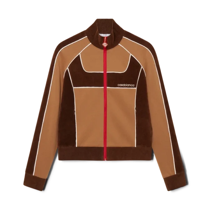 Trainingsjack met chenille panelen