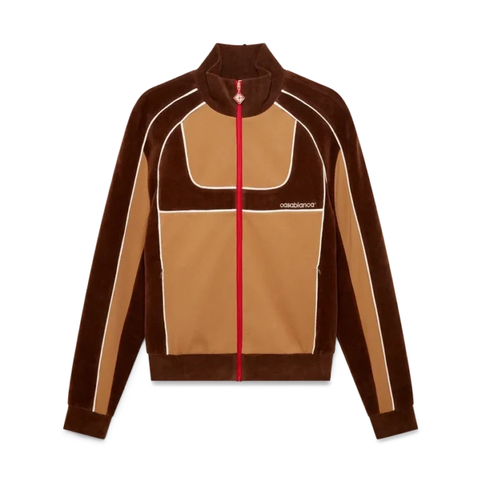 Trainingsjack met chenille panelen Trainingsjack met chenille panelen