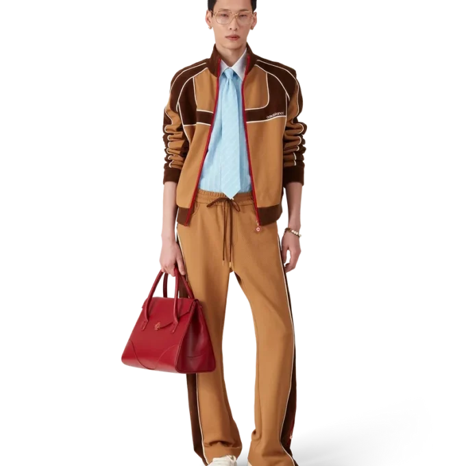 Trainingsjack met chenille panelen Trainingsjack met chenille panelen