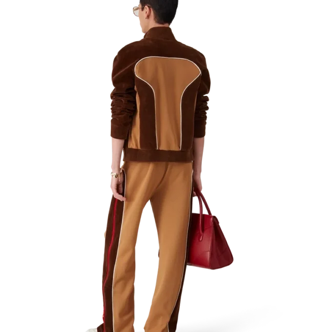 Trainingsjack met chenille panelen Trainingsjack met chenille panelen