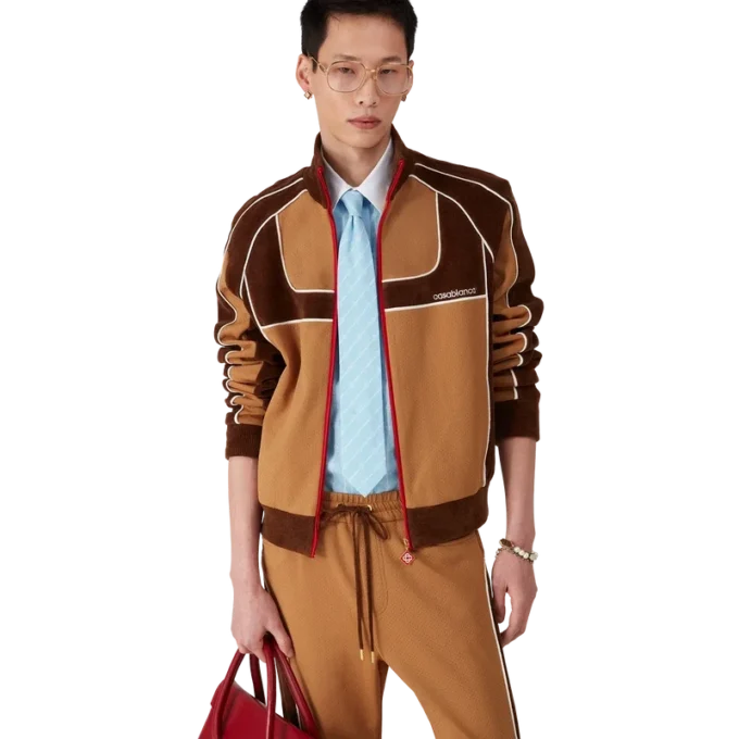 Trainingsjack met chenille panelen Trainingsjack met chenille panelen