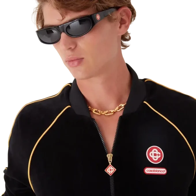 Trainingsjack van velours met kleurverloop Trainingsjack van velours met kleurverloop