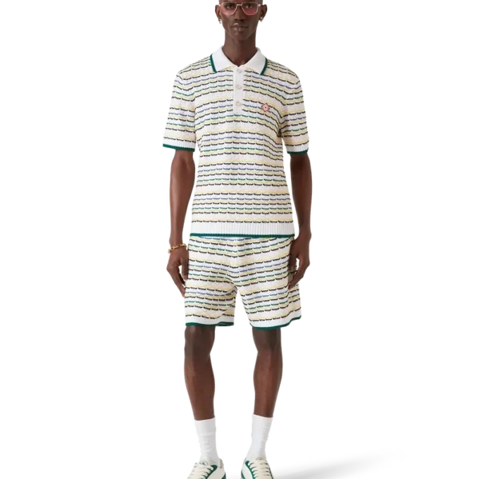 Tuck Stitch poloshirt met korte mouwen