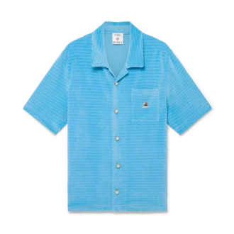 Velours gestreept overhemd met korte mouwen